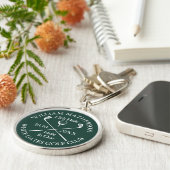 Persoonlijk Golf Hole in One Smaragdgroen Sleutelhanger (Zijkant)