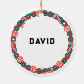 Persoonlijk golf kerst verzamelobject keramisch ornament (Achterkant)