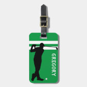Persoonlijk Golf Mad | Golfer Green Travel Bagagelabel (Voorkant verticaal)