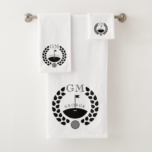 Persoonlijk Golf Monogram Bad Handdoek (Insitu)