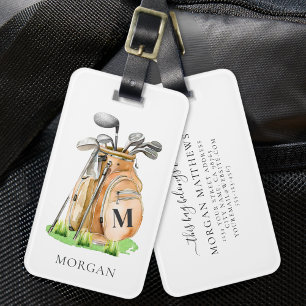 Persoonlijk Golf Monogram Bagagelabel
