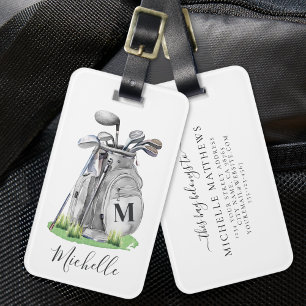 Persoonlijk Golf Monogram Bagagelabel