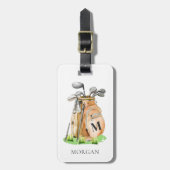 Persoonlijk Golf Monogram Bagagelabel (Voorkant verticaal)