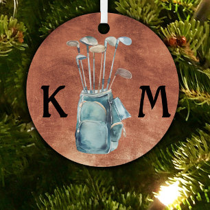 Persoonlijk Golf Monogram Moderne Casual Metalen Ornament