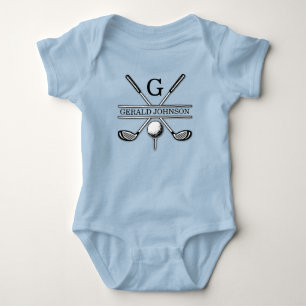 Persoonlijk Golf Monogram Ontwerp Romper
