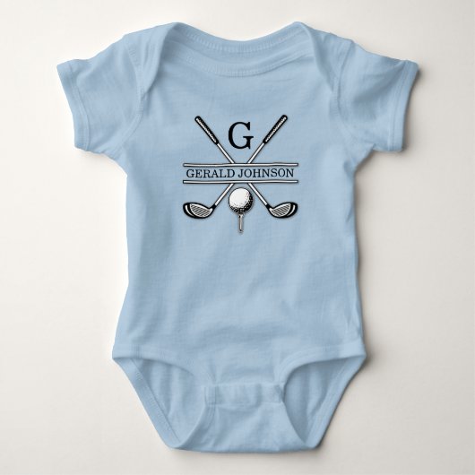 Persoonlijk Golf Monogram Ontwerp Romper (Voorkant)