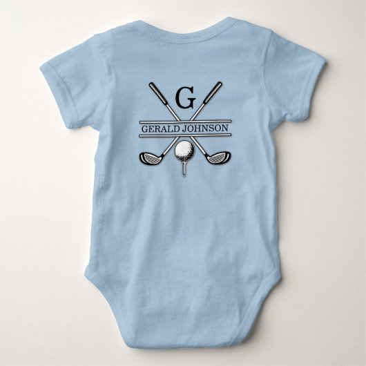 Persoonlijk Golf Monogram Ontwerp Romper (Achterkant)