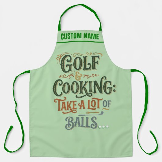 Persoonlijk golf thema schort - koken BBQ cadeau (Voorkant)