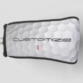 Persoonlijk golfcadeau met eigen naam en nummer golfheadcover (Voorkant)