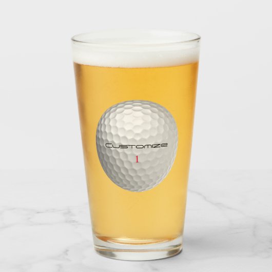 Persoonlijk golfcadeau met eigen naam & nummer glas (Voorkant gevuld)