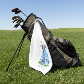 Persoonlijk golfer blauw monogram golfhanddoek (Groen)