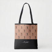 Persoonlijk Golfer Modern Silhouette Brown Black Tote Bag (Voorkant)
