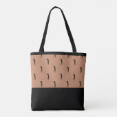 Persoonlijk Golfer Modern Silhouette Brown Black Tote Bag (Achterkant)