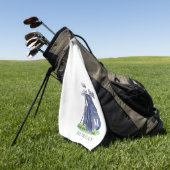 Persoonlijk golfer Navy Blue Monogram Golfhanddoek (Groen)
