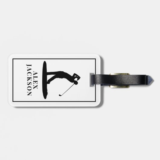 Persoonlijk golfmonogram - voeg uw logo toe bagagelabel (Achterkant horizontaal)
