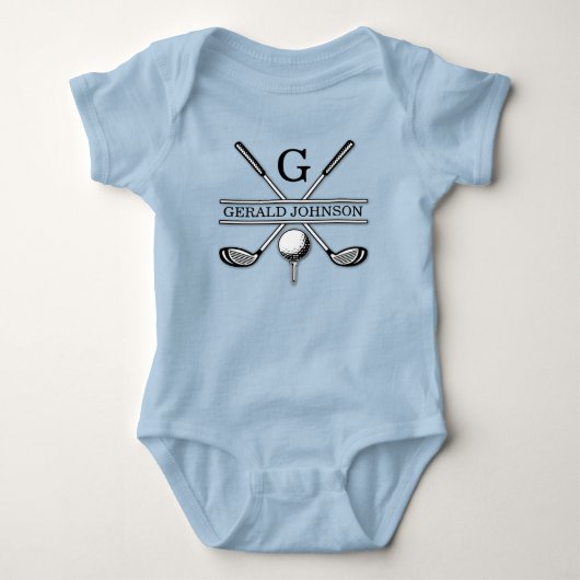 Persoonlijk golfmonogramontwerp romper (Voorkant)