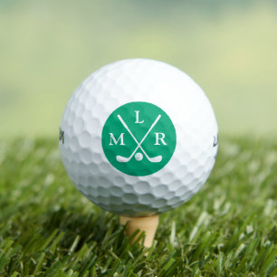 Persoonlijk golfterrein met monogram gekruiste clu golfballen