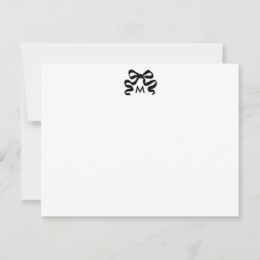 Persoonlijk golvend lint met monogram beginletter notitiekaartje (Voorkant)