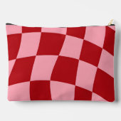 Persoonlijk golvend rood en roze geruit etui (Achterkant)
