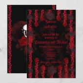 Persoonlijk gotisch zwart en rode rozen kaart (Voorkant / Achterkant)