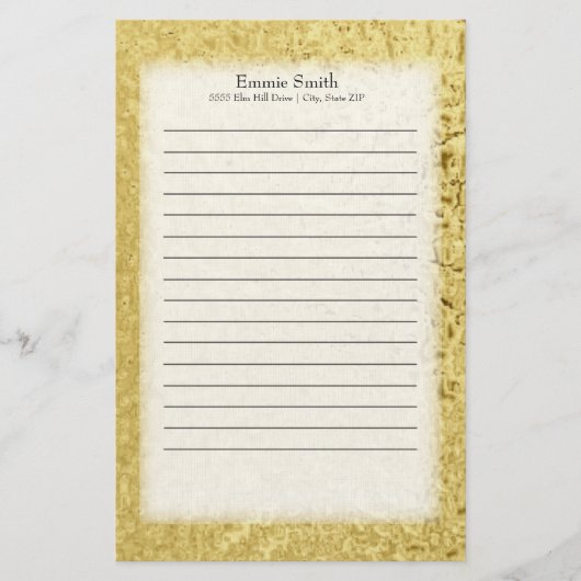 Persoonlijk goud en wit briefpapier (Voorkant)