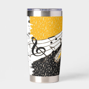 Persoonlijk goud muziek thema geïsoleerde drinkbeker