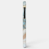 Persoonlijk goud tealblauwe marmeren kunstpatroon Case-Mate iPhone case (Achterkant/links)