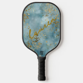 Persoonlijk goudblad op Teal Pickleball Paddle