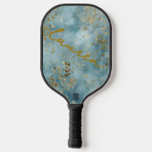 Persoonlijk goudblad op Teal Pickleball Paddle (Achterkant)