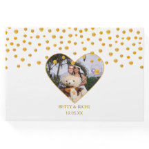 Persoonlijk goudconfetti op wit