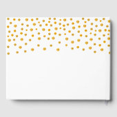 Persoonlijk goudconfetti op wit gastenboek (Achterkant)