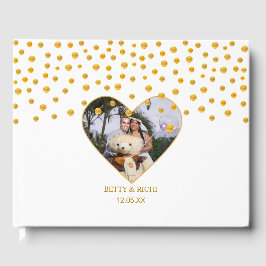 Persoonlijk goudconfetti op wit gastenboek