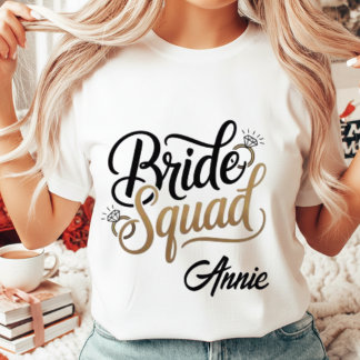Persoonlijk Gouden Bruid Squad Bachelorette Feest Tri-Blend Shirt