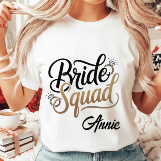 Persoonlijk Gouden Bruid Squad Bachelorette Feest Tri-Blend Shirt