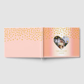 Persoonlijk gouden confetti op roze goud gastenboek (Volledig)