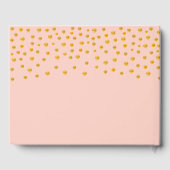 Persoonlijk gouden confetti op roze goud gastenboek (Achterkant)