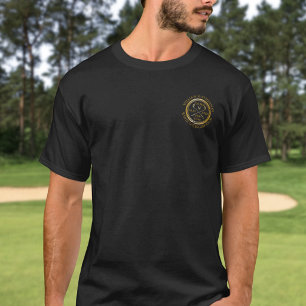 Persoonlijk gouden en zwart golf hole in one t-shirt