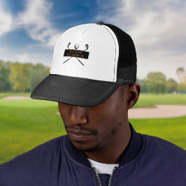 Persoonlijk gouden en zwarte golfklassieker trucker pet