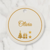 Persoonlijk gouden kerstgeschenk bedankjes labels (Achterkant)