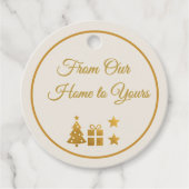 Persoonlijk gouden kerstgeschenk bedankjes labels (Voorkant)