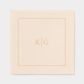 Persoonlijk Gouden Lijstje met Klassiek Huwelijksm Folie Servetten (Voorkant)