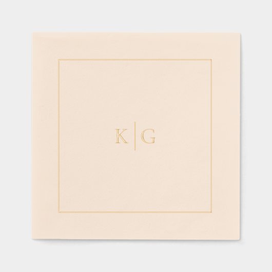 Persoonlijk Gouden Lijstje met Klassiek Huwelijksm Folie Servetten (Voorkant)