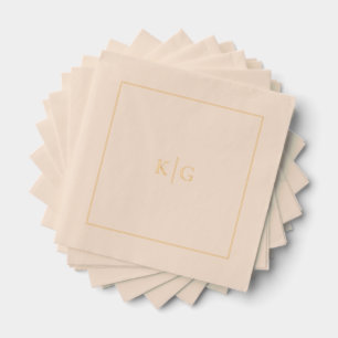 Persoonlijk Gouden Lijstje met Klassiek Huwelijksm Folie Servetten