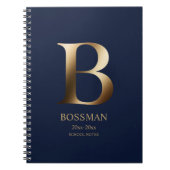 Persoonlijk Gouden Monogram | Marineblauw Notitieboek (Voorkant)
