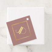 Persoonlijk gouden monogram roze goud sjabloon bedankjes labels (In situ)