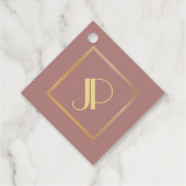 Persoonlijk gouden monogram roze goud sjabloon bedankjes labels (Achterkant)