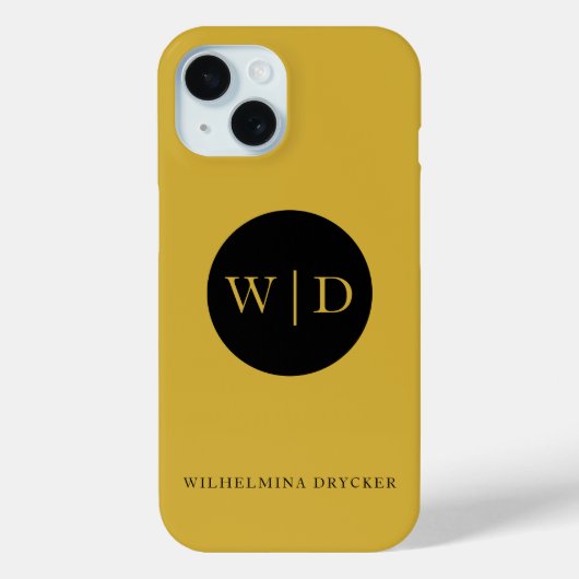 Persoonlijk gouden monogrammetaal Case-Mate iPhone case (Achterkant)