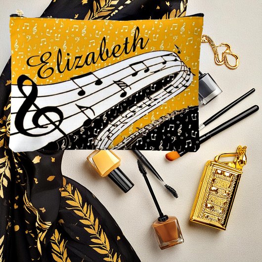 Persoonlijk gouden muziek thema etui