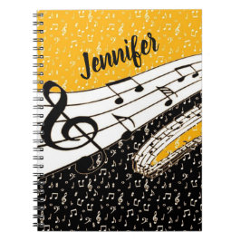 Persoonlijk gouden muziek thema notitieboek