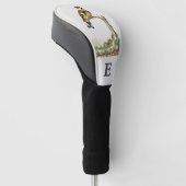 Persoonlijk gouden putter monogram initiaal met vi golfheadcover (Schuin)